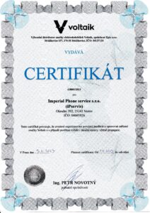 Certifikát Voltaik.